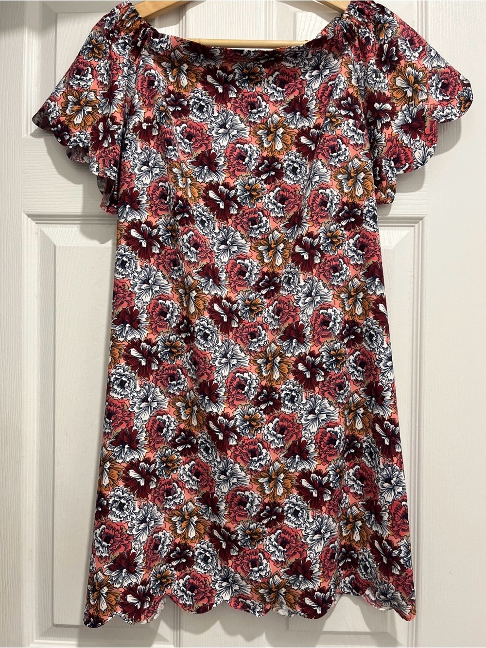Banana Republic Floral Print Off-Shoulder A-Line Dress